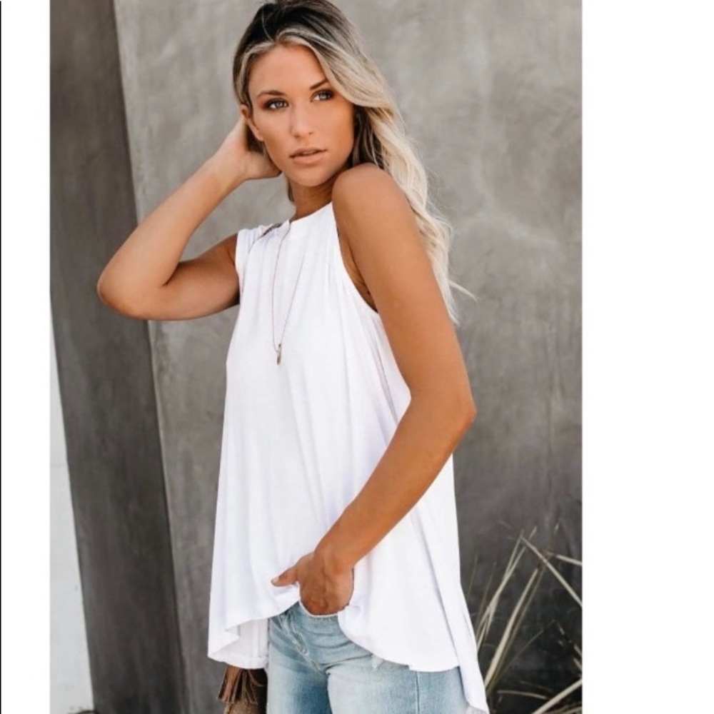 White relaxed tank